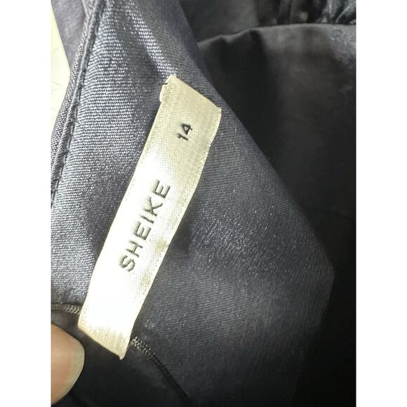 Sheike Satin Long Sleeve Choker Jumpsuit Women AU 14 Blue Wide Legs NWOT - Picture 6 of 9